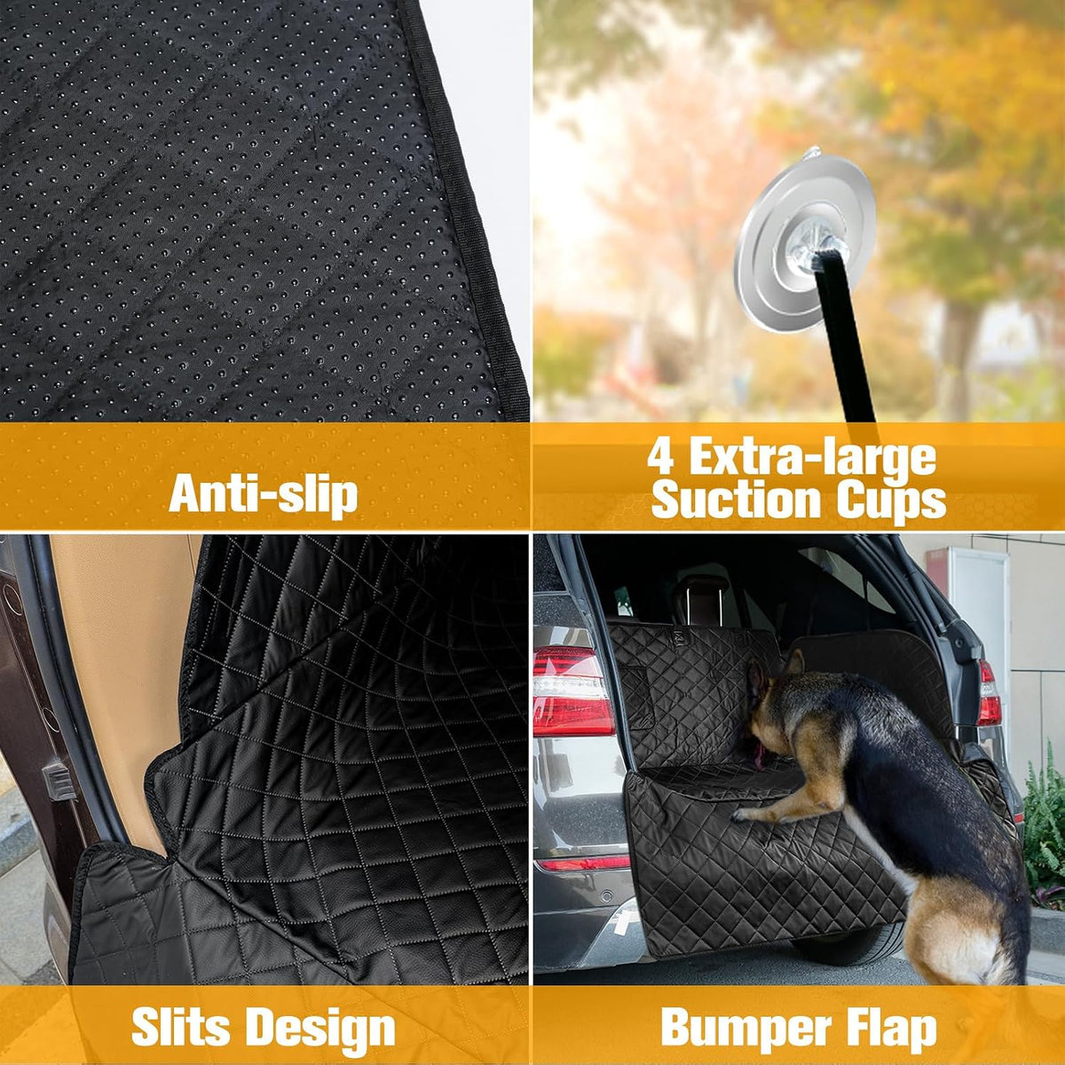 SUV Cargo Liner for Dogs, Trunk Cover with Bumper Flap Protector