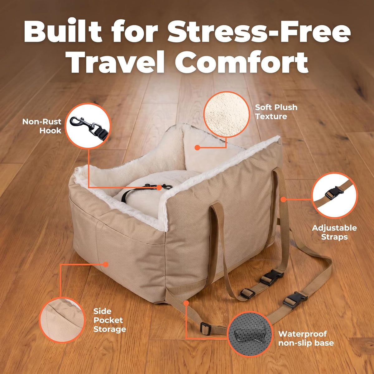 Elevated Dog Car Seat for Small Dogs | Booster Seat with Safety Tether