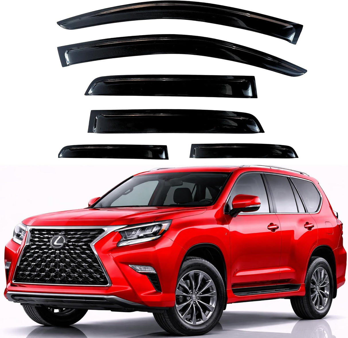 Lexus GX 460 Out-Channel Window Visors (2010-2023) - 6-Piece Rain Guards & Wind Deflectors丨HKZAUTO