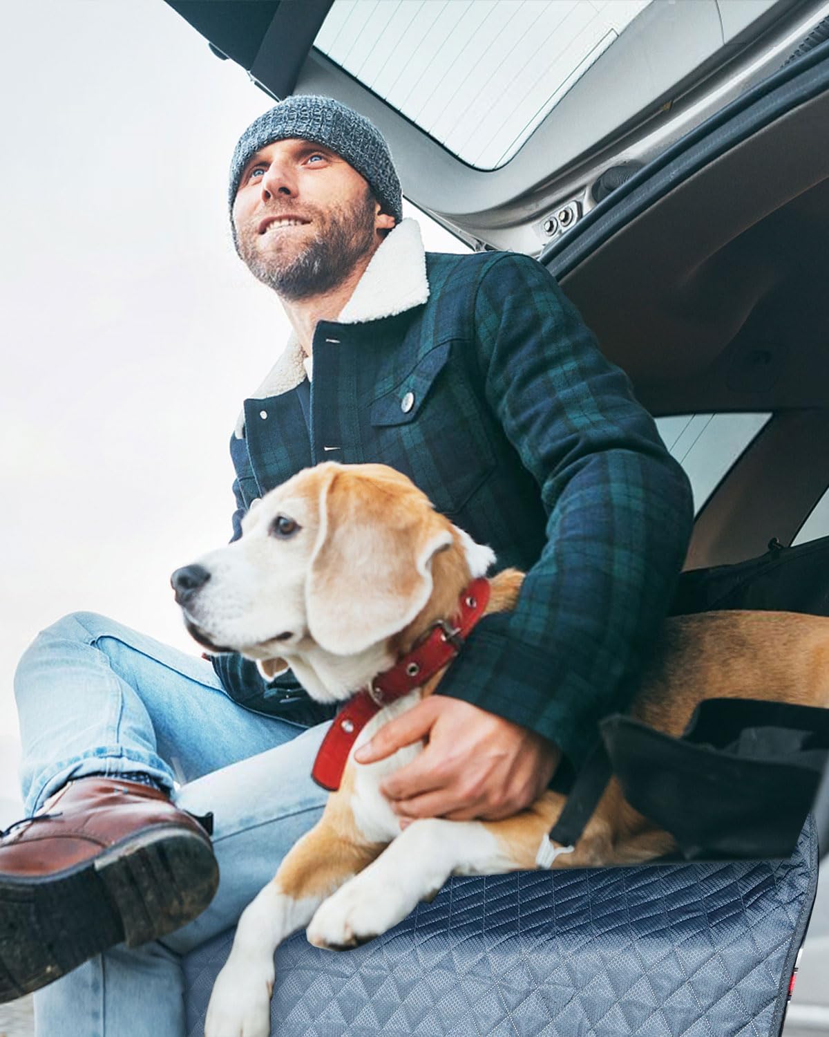 SUV Cargo Liner for Dogs, Trunk Cover with Bumper Flap Protector