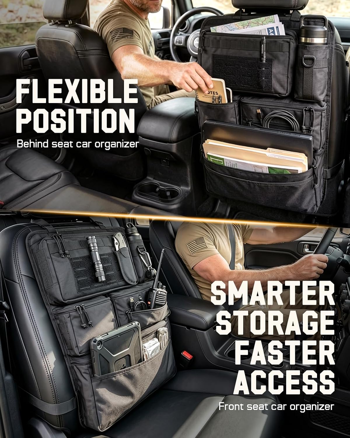 All in One Car Seat Back Organizer Fit Most Cars SUV Trucks Jeeps