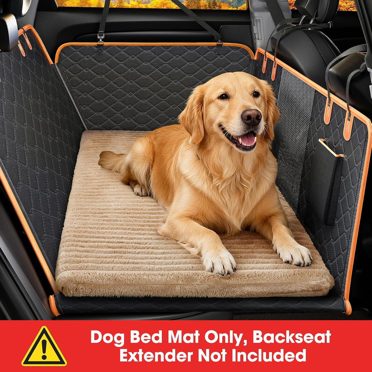 Dog Car Seat Bed Mat for Back Seat | Non-Slip & Washable