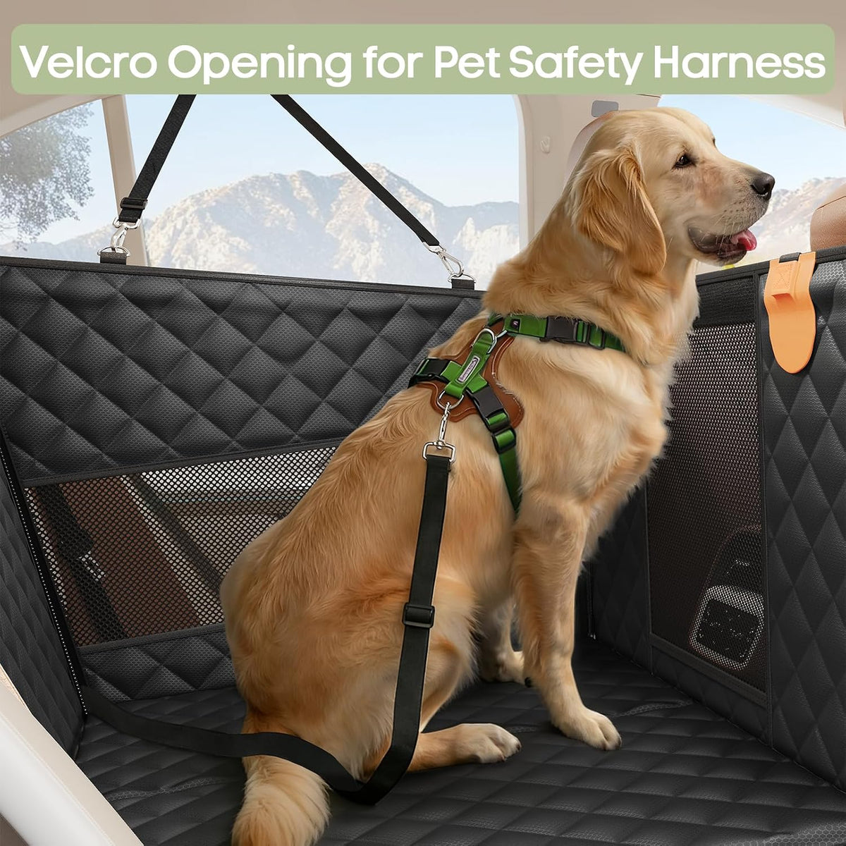 Dog Car Seat for Large Medium Dogs, Hard Bottom Back Seat Extender