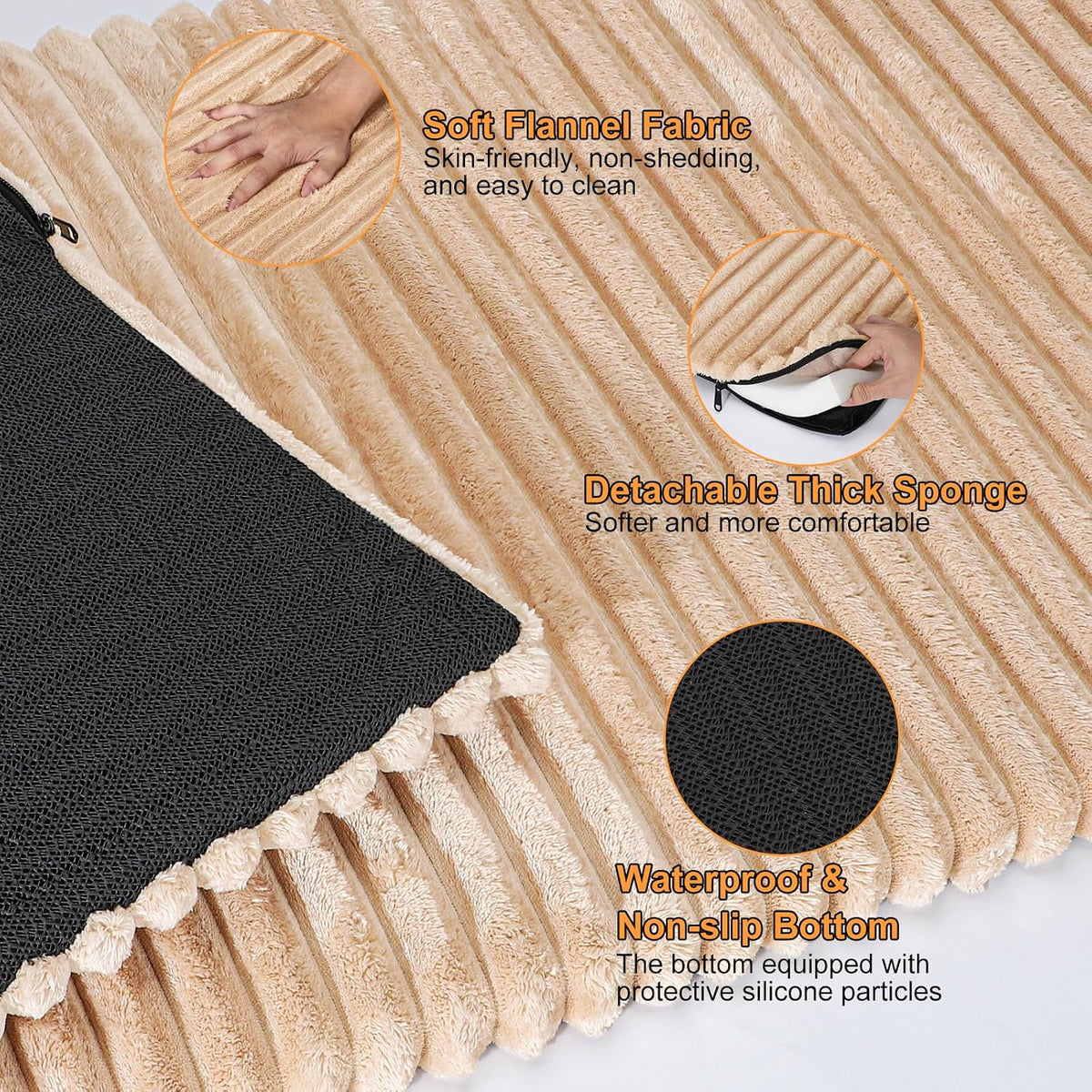 Dog Car Seat Bed Mat for Back Seat | Non-Slip & Washable