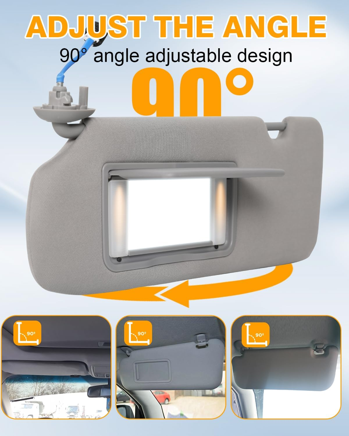 Driver Side Sun Visor Fits for Honda CRV 2017 2020 2021 2022 Replace 83280-TLY-H11ZB Car Sun Visor Replacement with Vanity Light/with Makeup Mirror