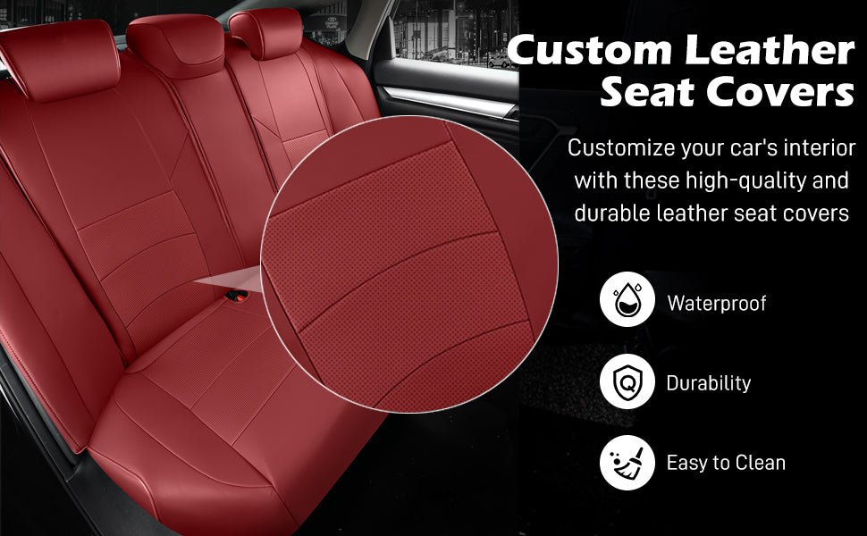 Honda Accord custom leather seat covers with waterproof and easy clean features