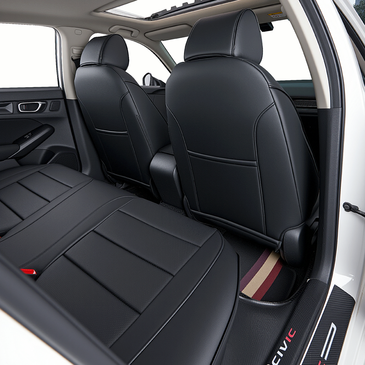 HKZ Honda Civic leather car seat covers custom fit interior