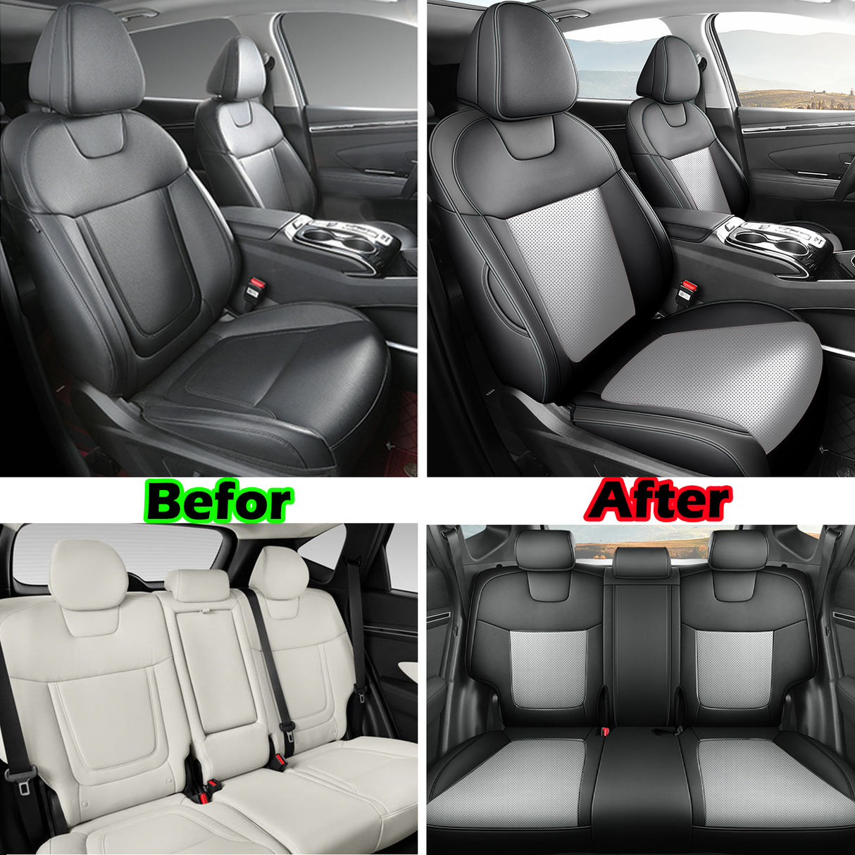 Hyundai Tucson leather car seat covers custom fit