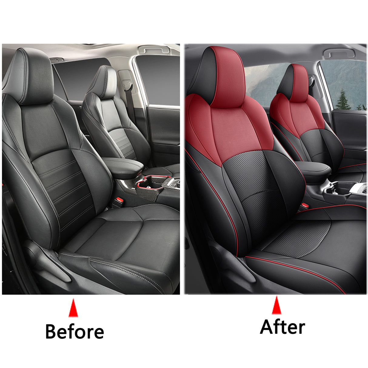Toyota CHR leather seat covers custom fit by HKZAuto