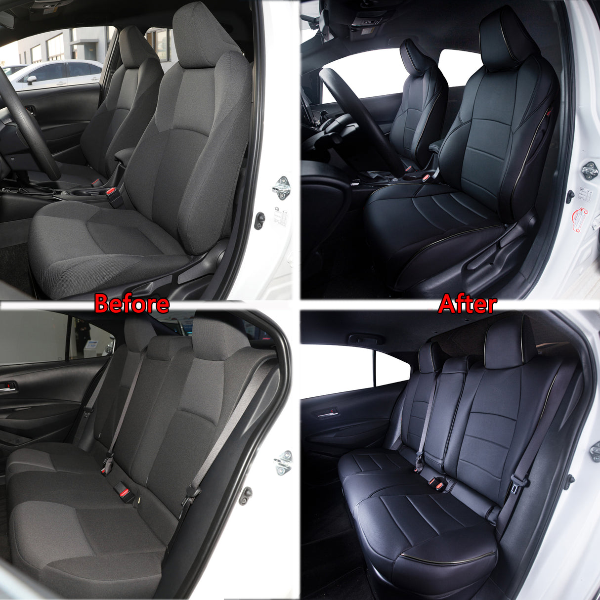 Toyota Corolla black leather car seat covers custom fit
