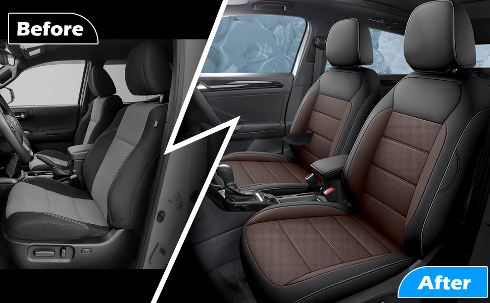 Toyota Tacoma leather seat covers custom fit by HKZAuto