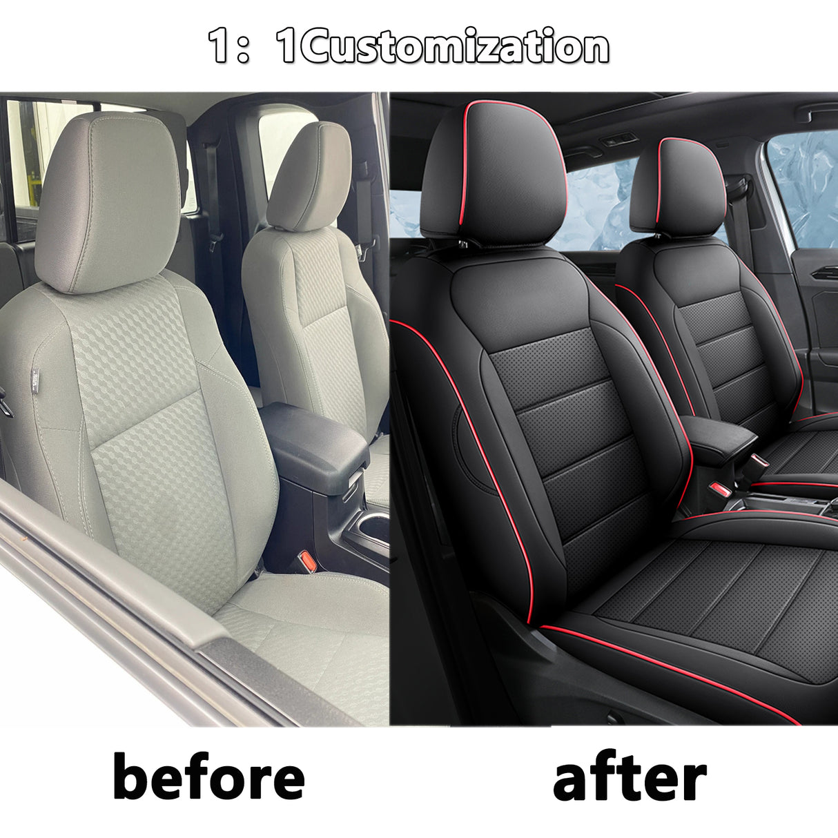 Toyota Tacoma leather seat covers custom fit by HKZAuto