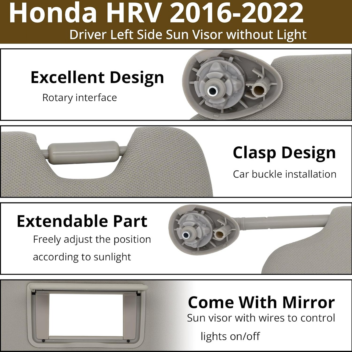 Sun Visors for 2016–2022 Honda HR-V | Custom Fit Replacement