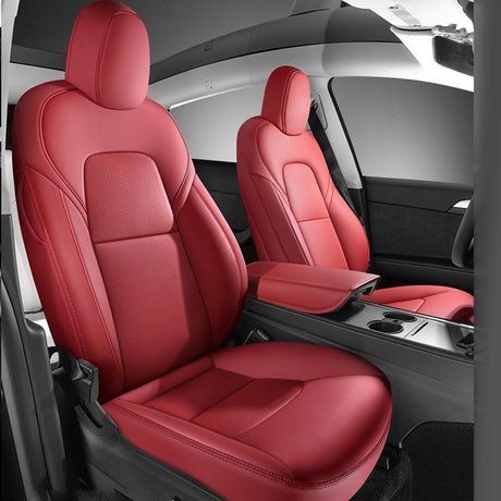 Custom Seat Covers for Tesla Model 3 Model Y 2017-2024  Full Coverage Leather Seat Protector