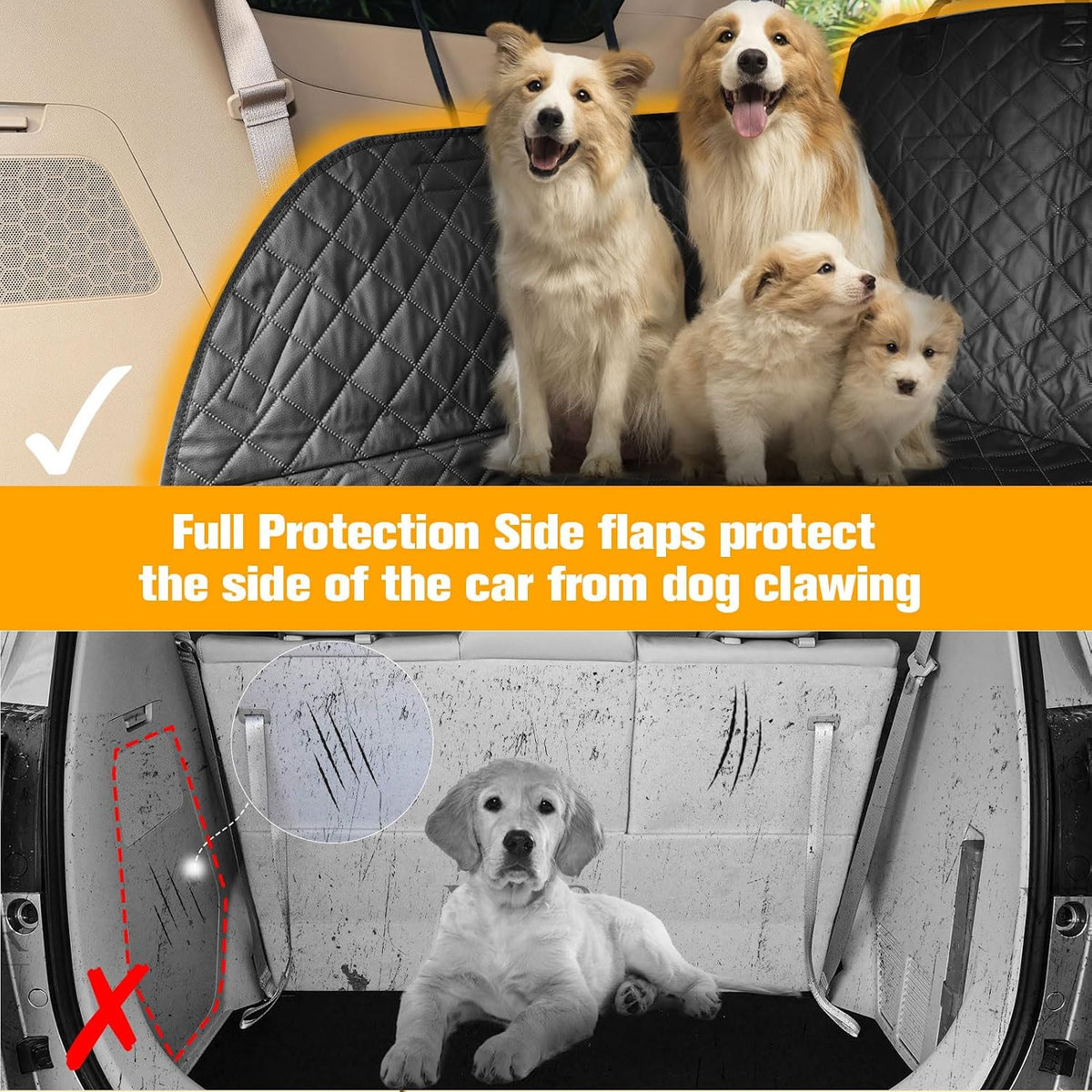 SUV Cargo Liner for Dogs, Trunk Cover with Bumper Flap Protector