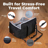 Elevated Dog Car Seat for Small Dogs | Booster Seat with Safety Tether