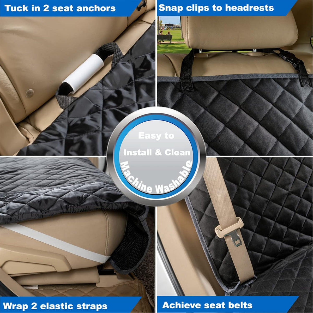 Waterproof Dog Car Seat Cover, Nonslip Back Seat Cover for Cars, Trucks & SUVs