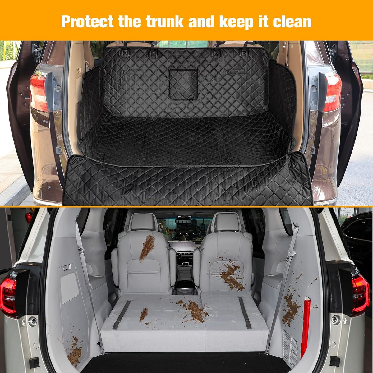 SUV Cargo Liner for Dogs, Trunk Cover with Bumper Flap Protector