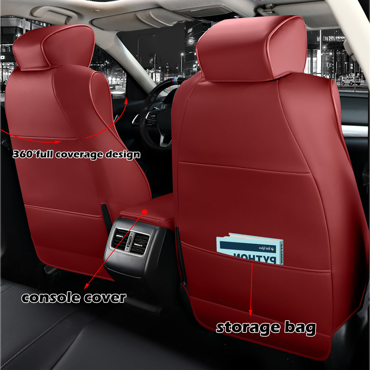 HKZ Custom-Fit Honda Accord Custom Fit Car Seat Cover Full Set - Leather