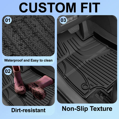Toyota RAV4 Gas TPE All-Weather Floor Mats (2019-2025) - 1st & 2nd Row Custom Liners丨HKZAUTO