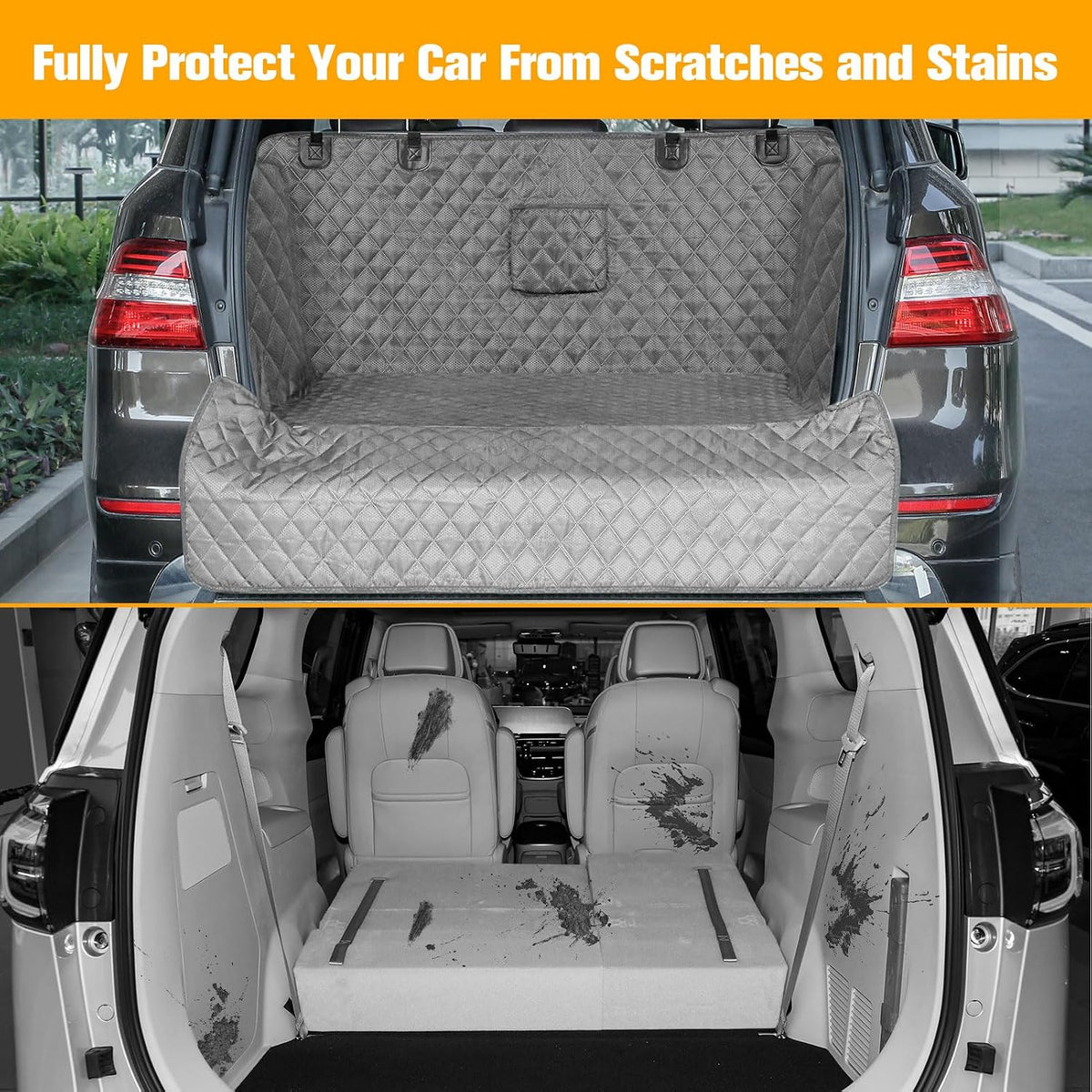 SUV Cargo Liner for Dogs, Trunk Cover with Bumper Flap Protector