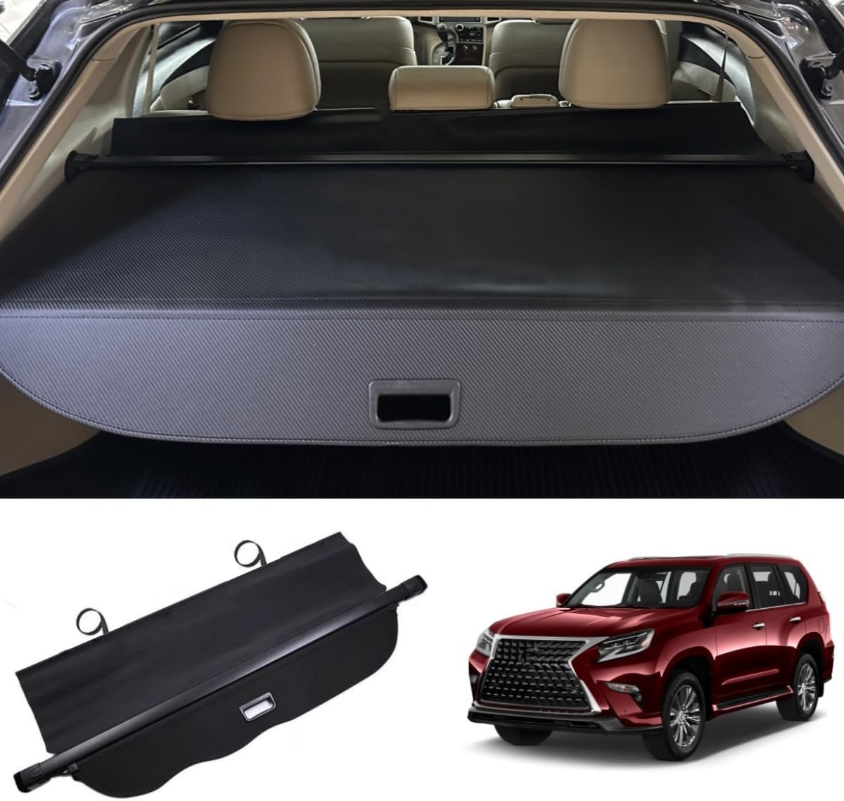 Lexus GX 460 Retractable Cargo Cover (2010-2023) - Rear Trunk Security Shade丨HKZAUTO（副本）