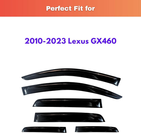 Lexus GX 460 Out-Channel Window Visors (2010-2023) - 6-Piece Rain Guards & Wind Deflectors丨HKZAUTO