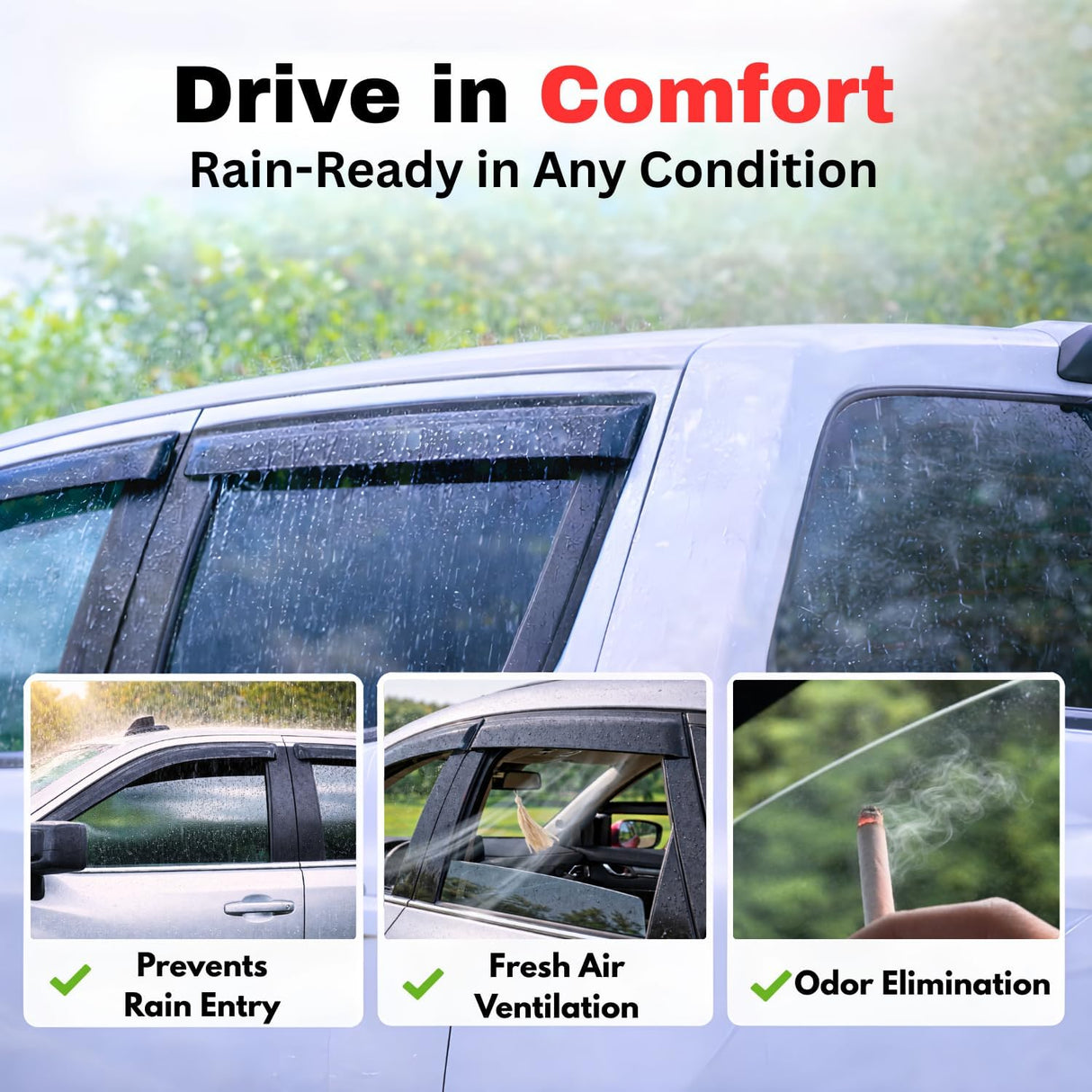Lexus GX 460 Out-Channel Window Visors (2010-2023) - 6-Piece Rain Guards & Wind Deflectors丨HKZAUTO