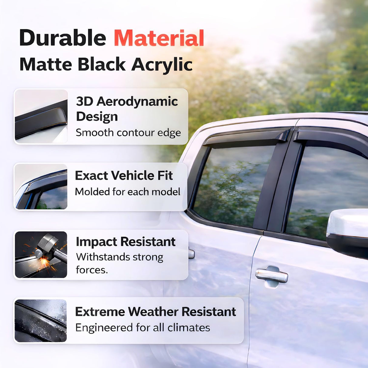 Lexus GX 460 Out-Channel Window Visors (2010-2023) - 6-Piece Rain Guards & Wind Deflectors丨HKZAUTO