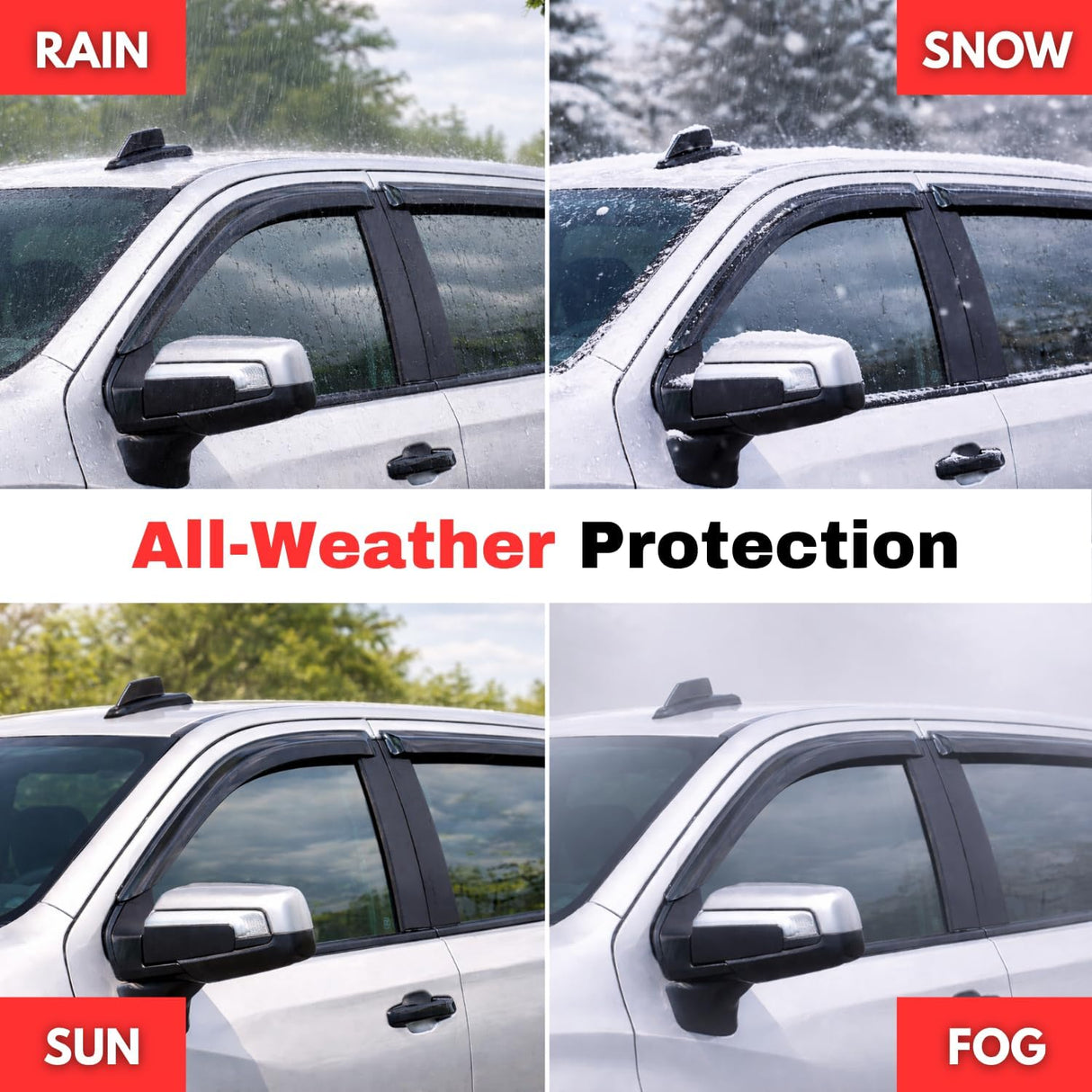 Lexus GX 460 Out-Channel Window Visors (2010-2023) - 6-Piece Rain Guards & Wind Deflectors丨HKZAUTO