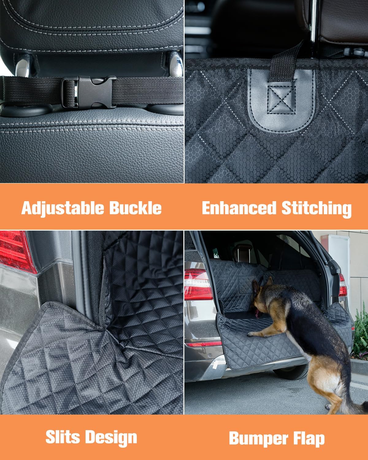 SUV Cargo Liner for Dogs, Trunk Cover with Bumper Flap Protector