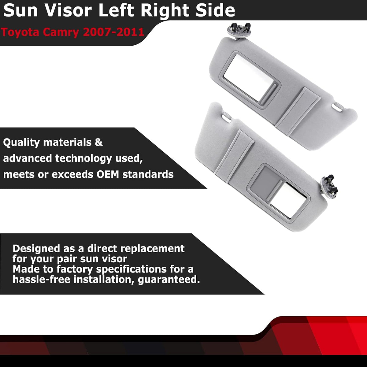 Pair Sun Visor Left Driver Right Passenger Side
