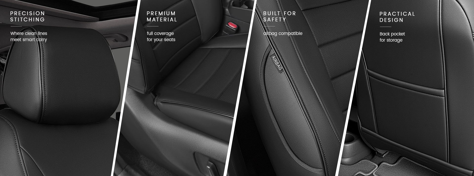 Premium leather car seat covers custom fit automotive interior