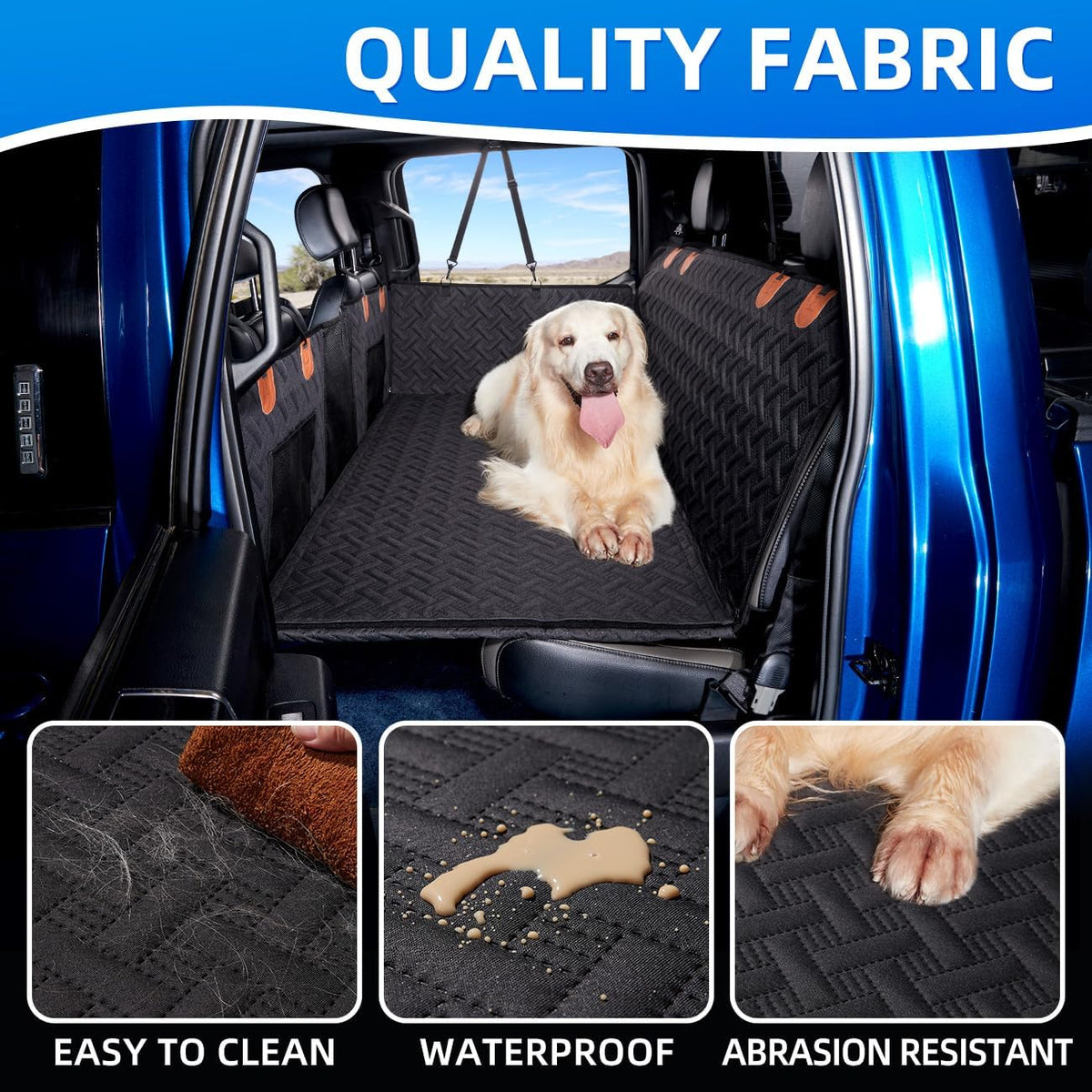 Dog Car Seat Cover for Back Seat,Seat Extender for Full Size Truck