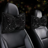 4 PCS Bling Car Pillows,Rhinestones Bowknot Car Headrest Pillow