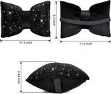 4 PCS Bling Car Pillows,Rhinestones Bowknot Car Headrest Pillow