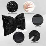 4 PCS Bling Car Pillows,Rhinestones Bowknot Car Headrest Pillow