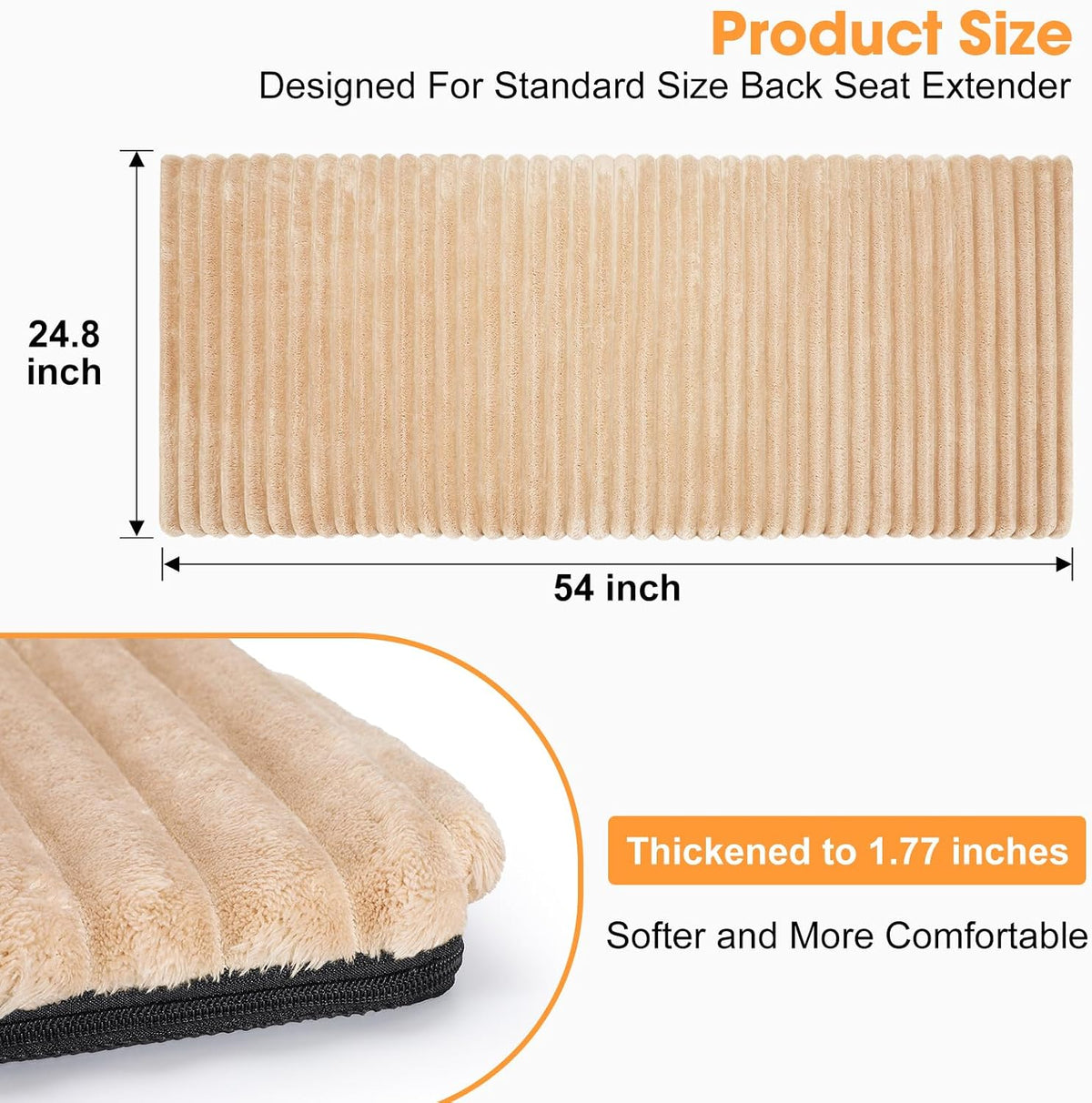 Dog Car Seat Bed Mat for Back Seat | Non-Slip & Washable
