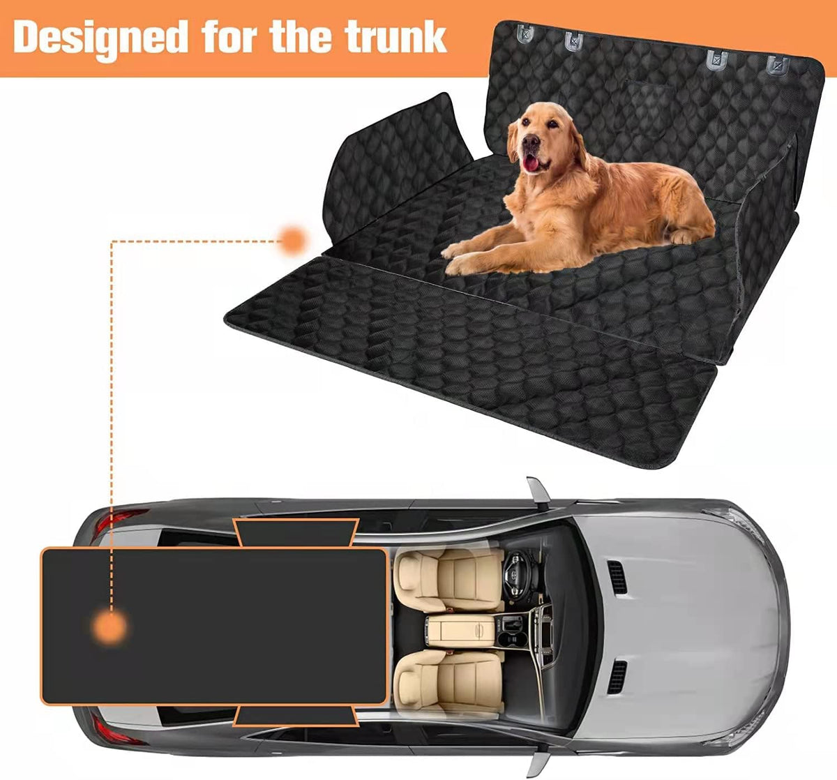 SUV Cargo Liner for Dogs, Trunk Cover with Bumper Flap Protector