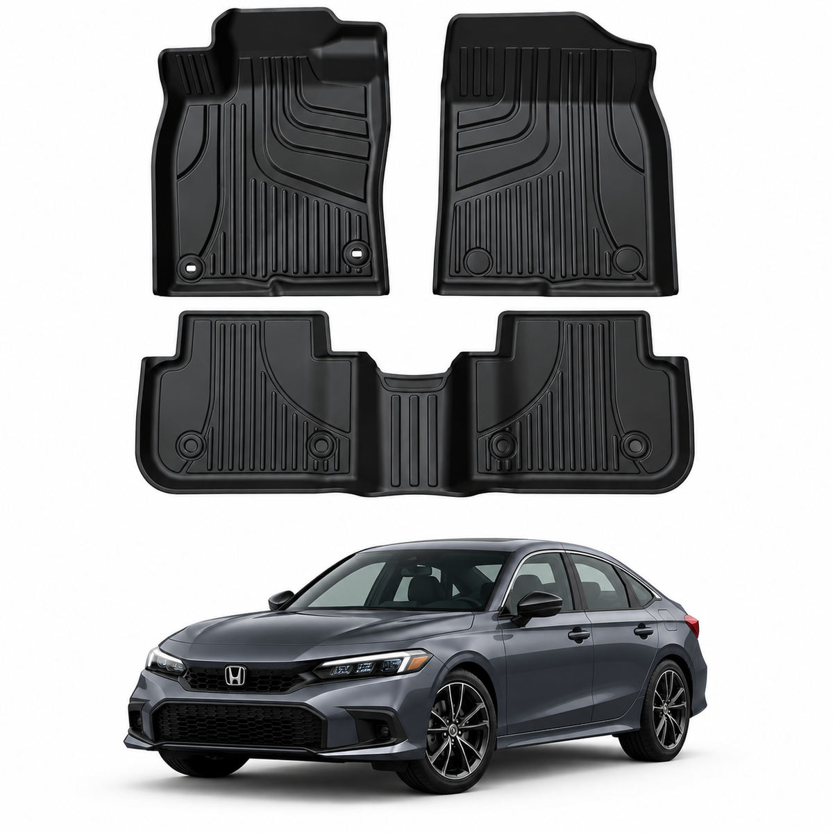 Honda Civic(2016-2026)Custom-Fit TPE All-Weather Floor Mats | HKZ Auto