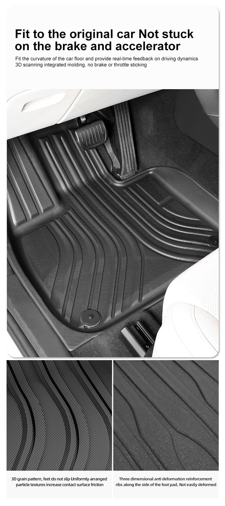 Custom Fit All-Weather Floor Mats for Lexus GX460 (2014-2023, 7-Seater) - 1st to 3rd Row Heavy Duty Waterproof Liners, Black丨HKZAUTO
