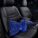 4 PCS Bling Car Pillows,Rhinestones Bowknot Car Headrest Pillow