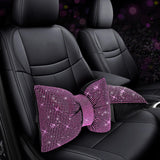 4 PCS Bling Car Pillows,Rhinestones Bowknot Car Headrest Pillow