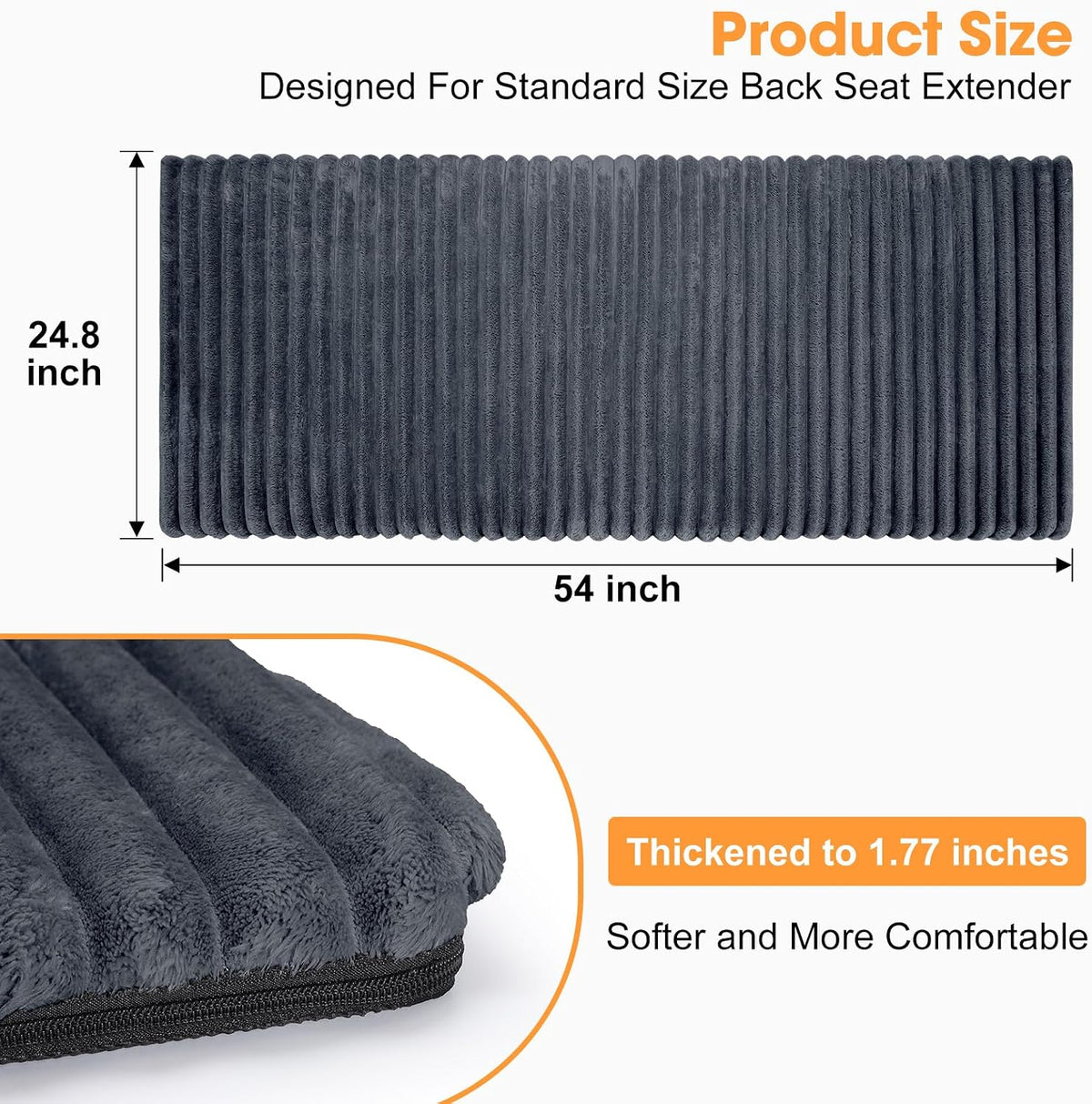 Dog Car Seat Bed Mat for Back Seat | Non-Slip & Washable