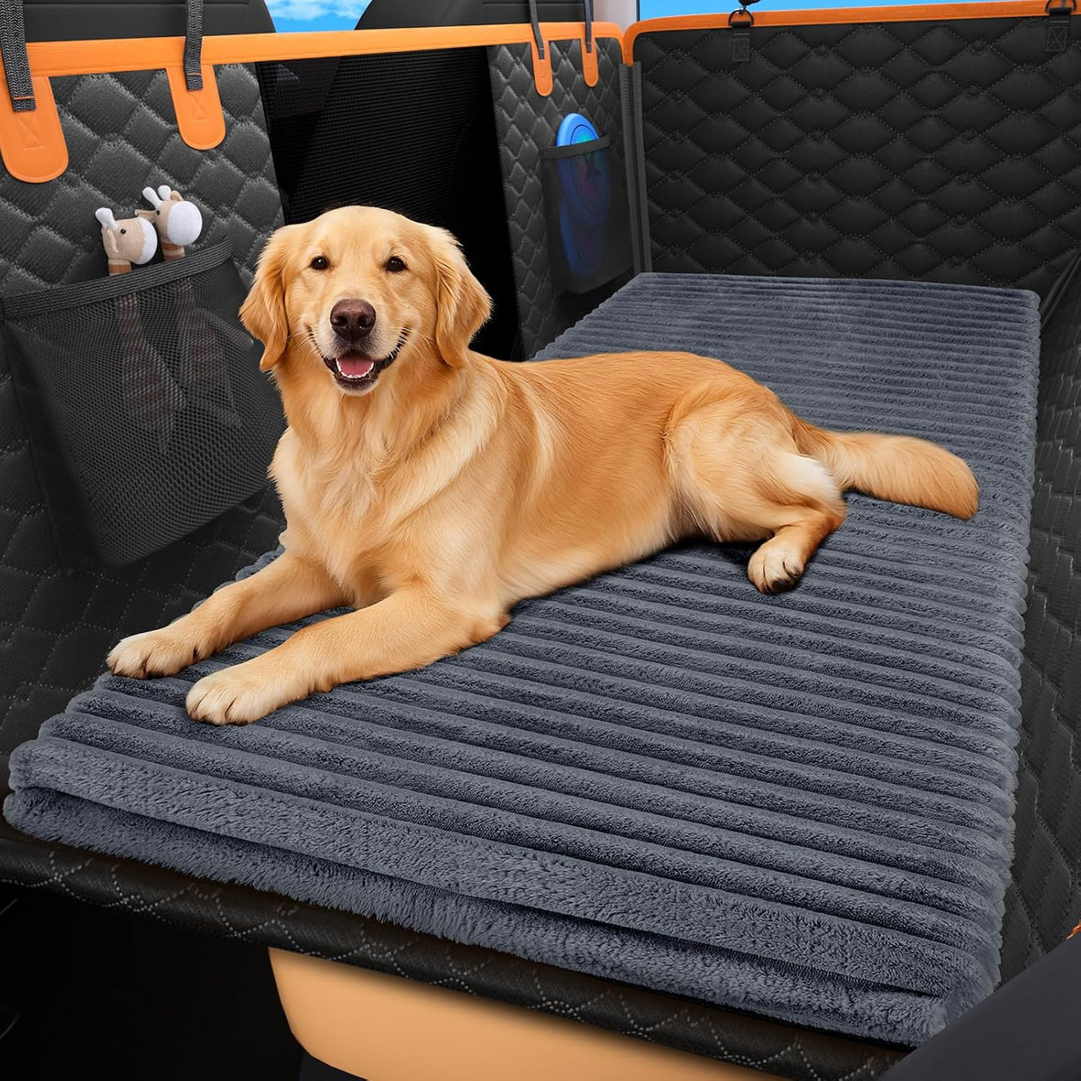 Dog Car Seat Bed Mat for Back Seat | Non-Slip & Washable