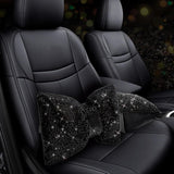 4 PCS Bling Car Pillows,Rhinestones Bowknot Car Headrest Pillow