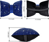 4 PCS Bling Car Pillows,Rhinestones Bowknot Car Headrest Pillow