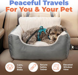 Elevated Dog Car Seat for Small Dogs | Booster Seat with Safety Tether