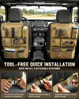 All in One Car Seat Back Organizer Fit Most Cars SUV Trucks Jeeps