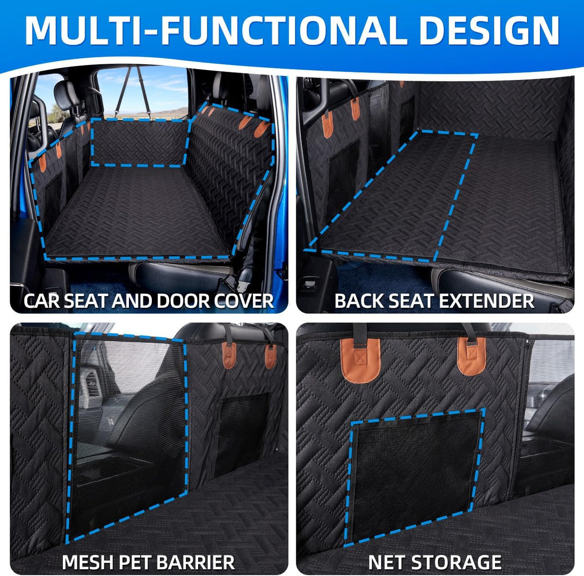 Dog Car Seat Cover for Back Seat,Seat Extender for Full Size Truck